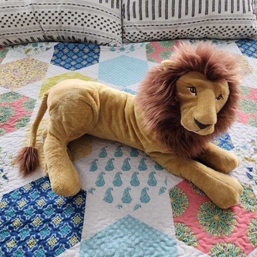 IKEA Djungelskog Jumbo Lion Plush 27" Lays Down Fluffy Mane Stuffed Animal Toy